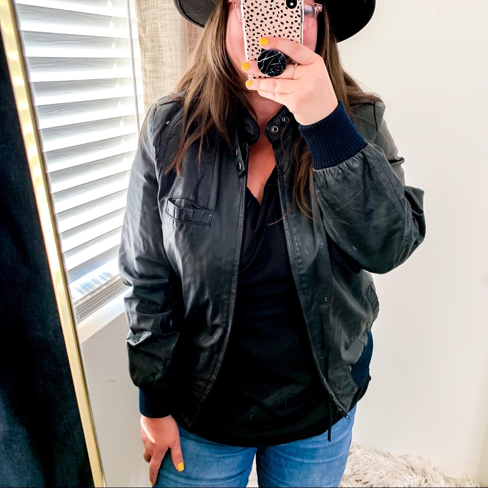 Contour Leather Moto Biker Jacket